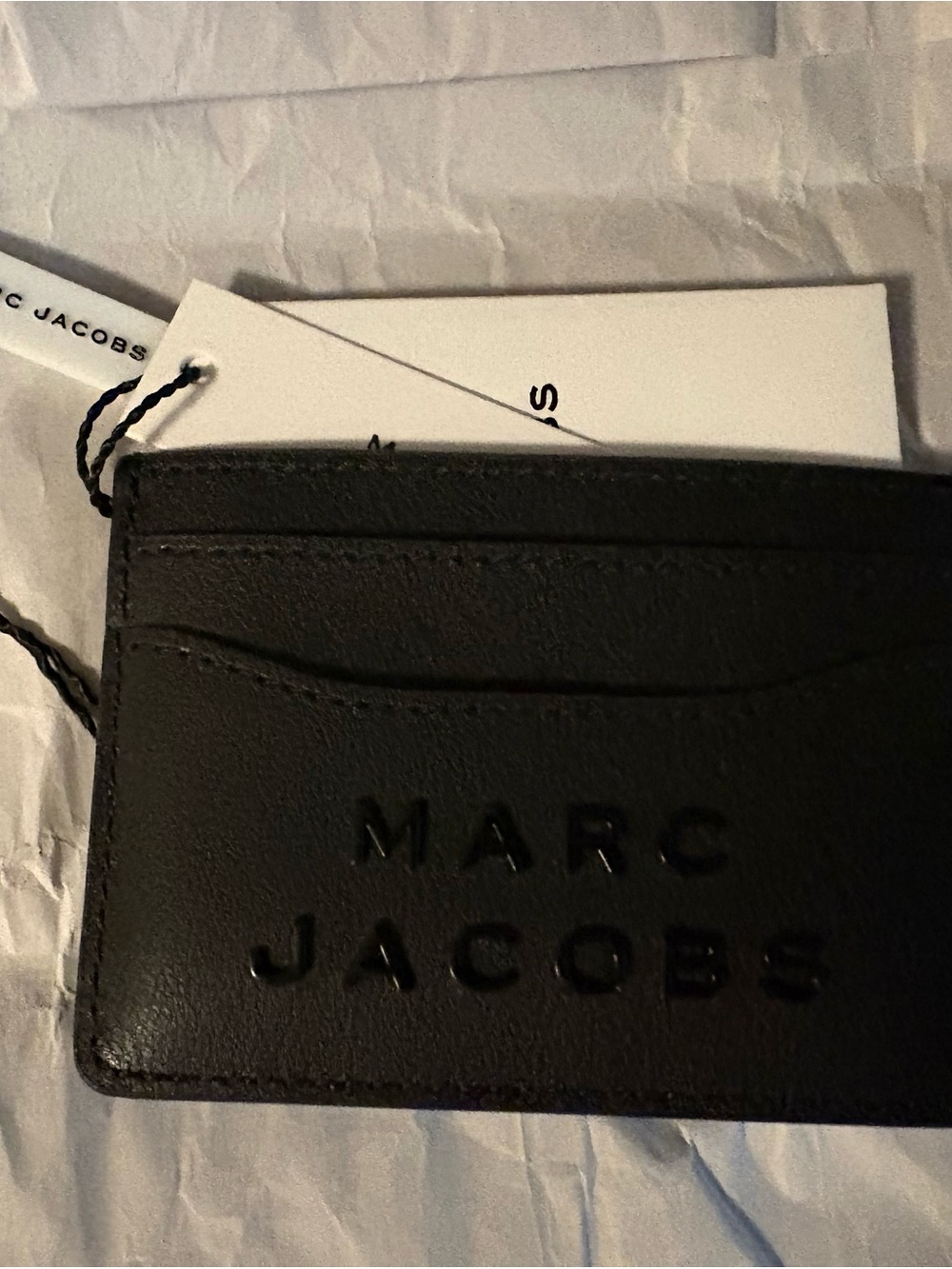 Marc Jacobs Black Embossed Leather Card Holder